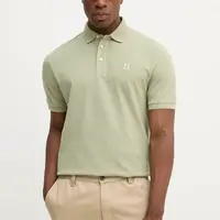 Bavlněné polo tričko Hackett London pánské, zelená barva, HM5600001