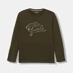 Dětské bavlněné tričko s dlouhým rukávem Guess