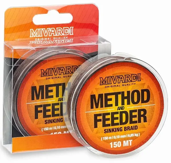 Mivardi splétaná šňůra method & feeder sinking braid 150 m hnědá-průměr 0,14 mm