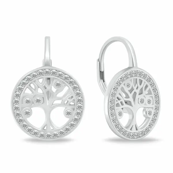 Brilio Silver Designové stříbrné náušnice strom života EA70W
