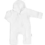 Baby Nellys Mušelinový overálek s kapucí, dvouvrstvý, Hand Made, bílý vel.  56
