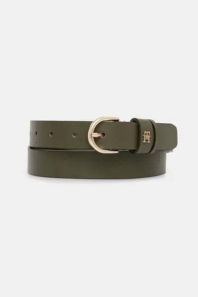 Kožený pásek Tommy Hilfiger dámský, béžová barva, AW0AW16836