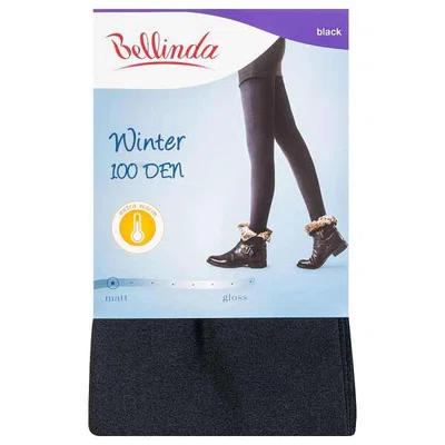 Černé dámské zimní hřejivé punčochové kalhoty 100 DEN Bellinda Winter