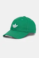 Bavlněná baseballová čepice adidas Originals zelená barva, JV7390
