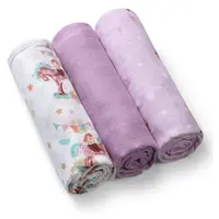 Bambusové detské plienky 3 ks, Hojdací koník - fialové