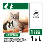 Advantage 40mg malé kočky a králíci spot-on 1x0.4ml