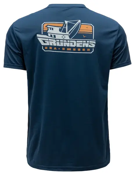 Grundéns tričko commercial boat ss tech tee blue abbys - xxl