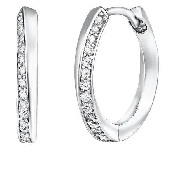 Silvego Okouzlující kruhové náušnice se zirkony Eleanor QRE148