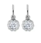 Soliter Dětské náušnice z bílého zlata s krystaly Kytička 239 001 00292 07