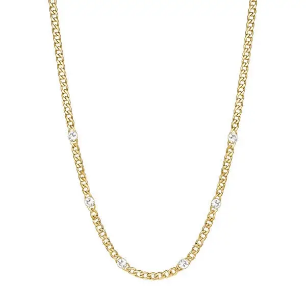 Brosway Pozlacený náhrdelník s krystaly Symphonia BYM84