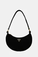 Semišová kabelka Guess AMITA černá barva, HWSB95 39720