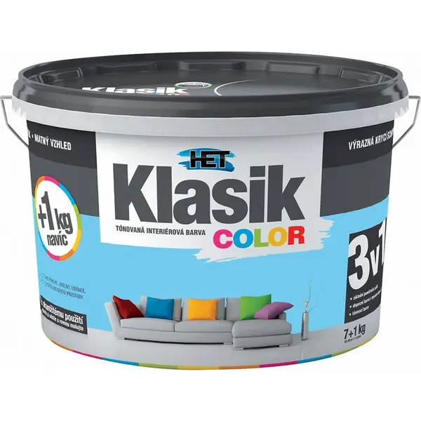 Het Klasik Color 0407 modrý blankytný 7+1kg + akrylátový tmel HET 400g zdarma