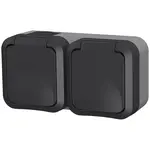 Dvojitá zásuvka AQUA PRO IP55 grey 60325