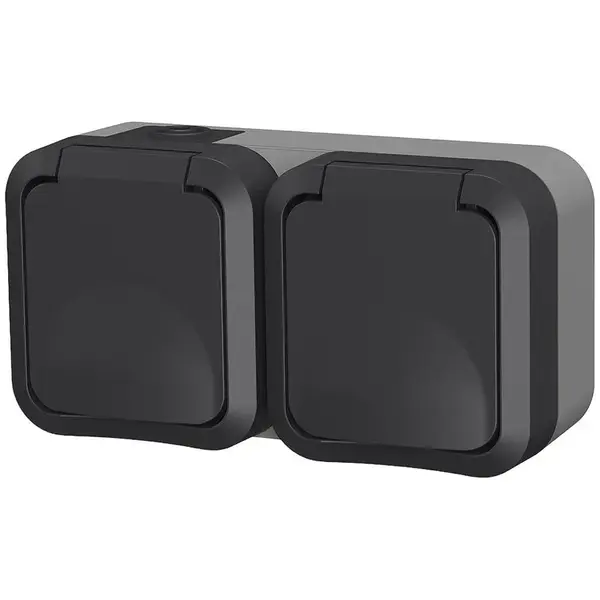 Dvojitá zásuvka AQUA PRO IP55 grey 60325