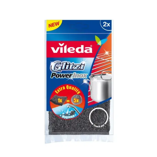 Vileda drátěnka na nádobí Glitzi Power Inox 2 ks