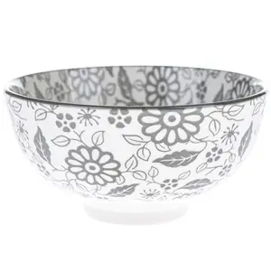 Porcelánová miska 12x5.5x12cm bílá/šedá
