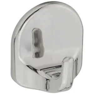 Samolepiaci plastový háčik chróm