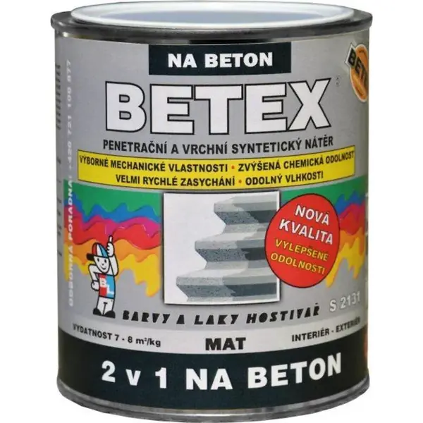 Betex 2v1 na betón S2131 sivá 0,8 kg