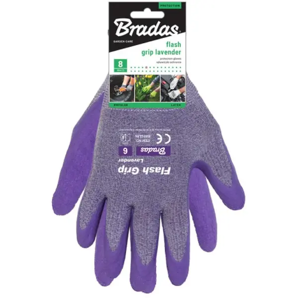 Ochranné rukavice FLASH GRIP LAVENDER  LATEX,  veľ. 8