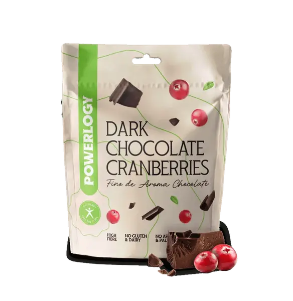 POWERLOGY Dark Chocolate Cranberries 100 g