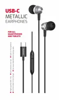 Swissten Metallic USB-C sluchátka černá