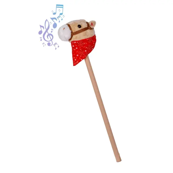 Kůň na tyči inSPORTline Ferdino se zvukovými efekty béžová