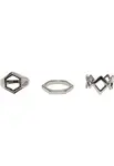 Graphic Ring 3-Pack - Silver Color