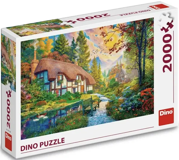 Puzzle Domek u řeky 2000 dílků - -