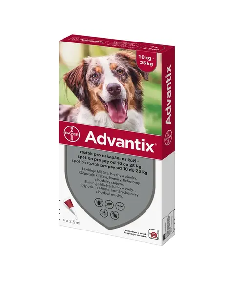 Advantix pro psy 10-25 kg spot-on 4x2,5 ml