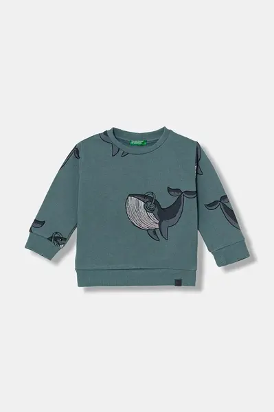 Dětská mikina United Colors of Benetton šedá barva, vzorovaná, 3QHCG10KX