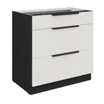 Spodní skříňka Aria 80 D 3S BB - Premium Box Barva korpusu: Černá, Barva dvířek: WH - Crystal white AFM