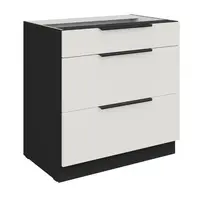 Spodní skříňka Aria 80 D 3S BB - Premium Box Barva korpusu: Černá, Barva dvířek: WH - Crystal white AFM