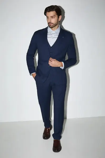 Kalhoty Medicine pánské, tmavomodrá barva, ve střihu chinos