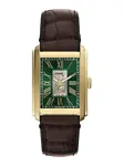 FOSSIL Analógové hodinky 'CARRAWAY'  hnedá / zlatá / zelená