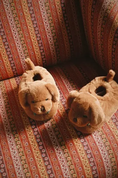 Dětské papuče Konges Sløjd SAUSAGE DOG FOOTIES hnědá barva, KS105189
