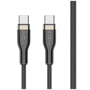 Nabíjecí a datový opletený kabel FIXED, 100W, USB-C/USB-C, podpora PD, 1.2m, USB 2.0, černá