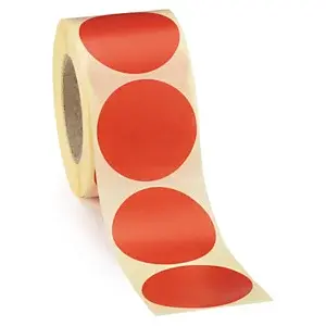Samolepicí, značkovací kolečka Ø 40mm, červená, 500ks na roli