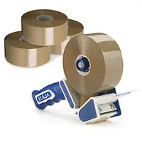 36 x Lepicí PP páska 48mm, velký návin 200m, hnědá, tloušťka 45µm + 1 odvíječ pásky | RAJA