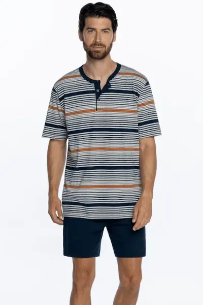 Pánské pyžamo krátké CALEB S Tmavě modrá