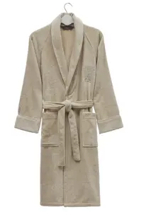 Modalový unisex župan DELUXE XXL Světle béžová