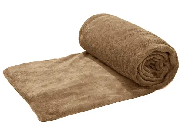 Světle hnědá mikroplyšová deka VIOLET, 200x230 cm