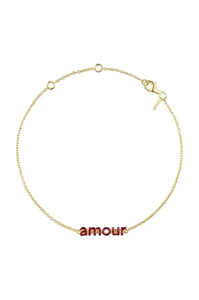 Pozlacený stříbrný náramek Design Letters