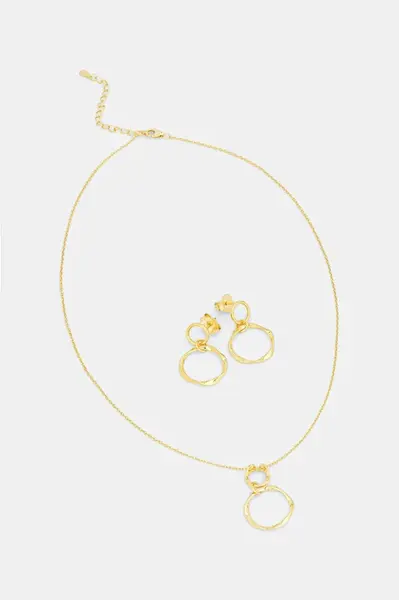 Náhrdelník a náušnice z pozlaceného stříbra Answear.LAB