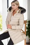 Z9690 DEWBERRY WOMEN'S HOODED COAT-BEIGE