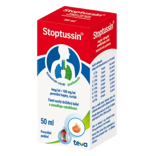 STOPTUSSIN perorální kapky 4mg/ml+100mg/ml 50 ml