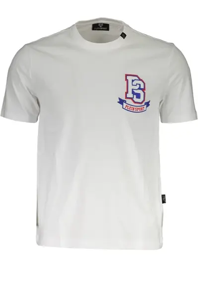 PLEIN SPORT WHITE MEN'S SHORT SLEEVE T-SHIRT