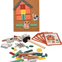 Adam Toys Dřevěná zatloukačka hra + šablony, Farma