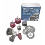 Sada drátěných kartáču a lamelových kotoučů 10 ks - SATRA S-BG10FW