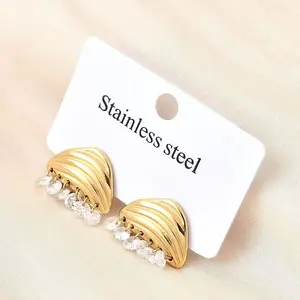 Nuggets 304 Stainless Steel Dangle Stud Earrings
