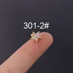 Flower 316L Surgical Stainless Steel Micro Pave Cubic Zirconia Cartilage Earrings